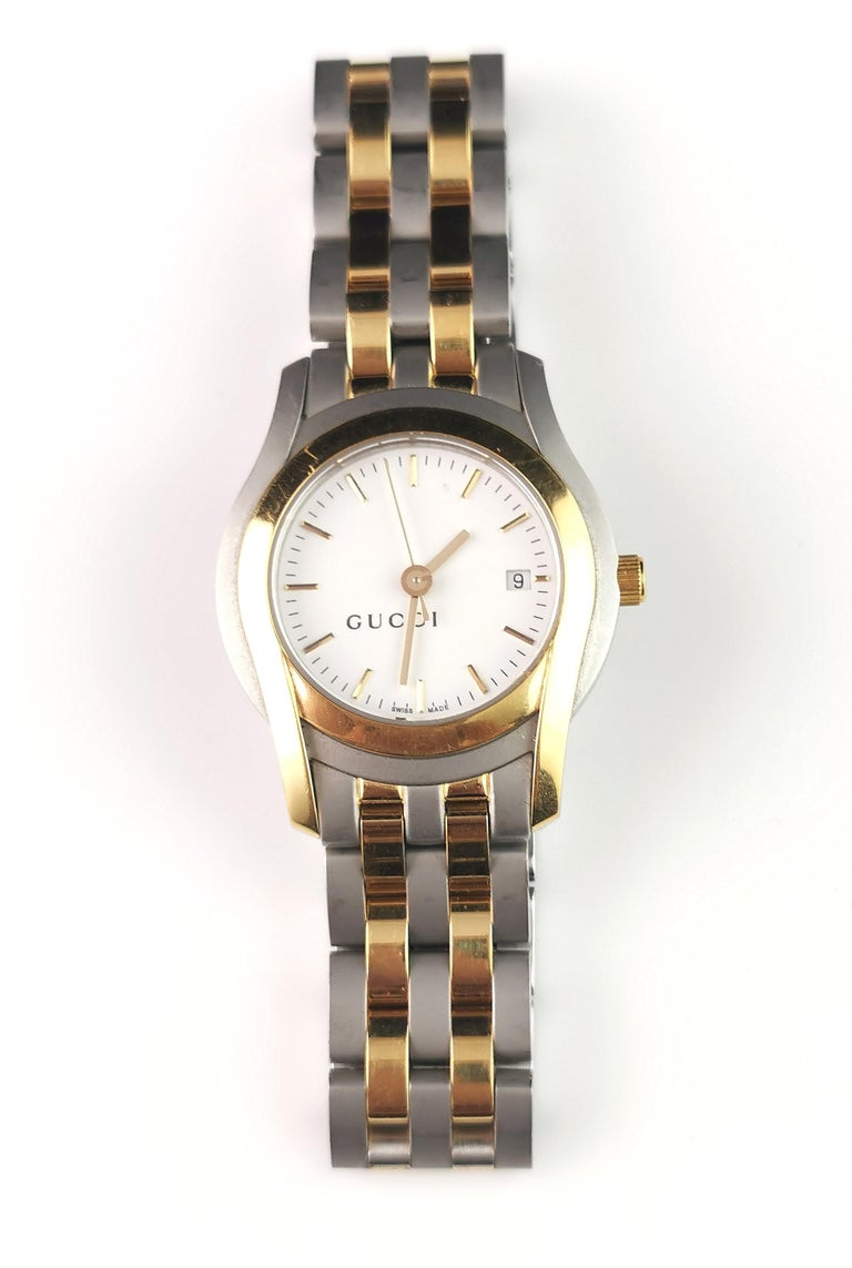 Gucci 5500l stainless steel and gold plated wristwatch  display picture 2