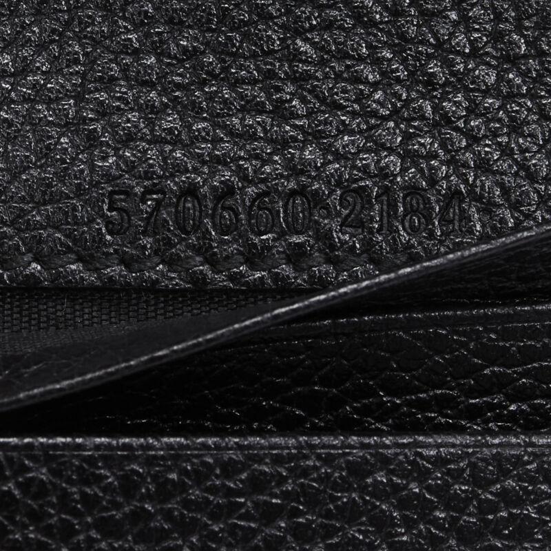GUCCI 570660 Zumi black leather GG Horsebit bi-fold wallet on chain nano bag 5