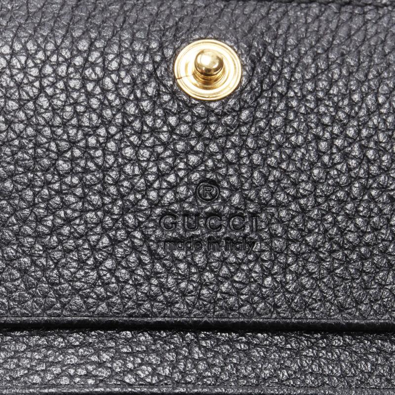 GUCCI 570660 Zumi black leather GG Horsebit bi-fold wallet on chain nano bag 4