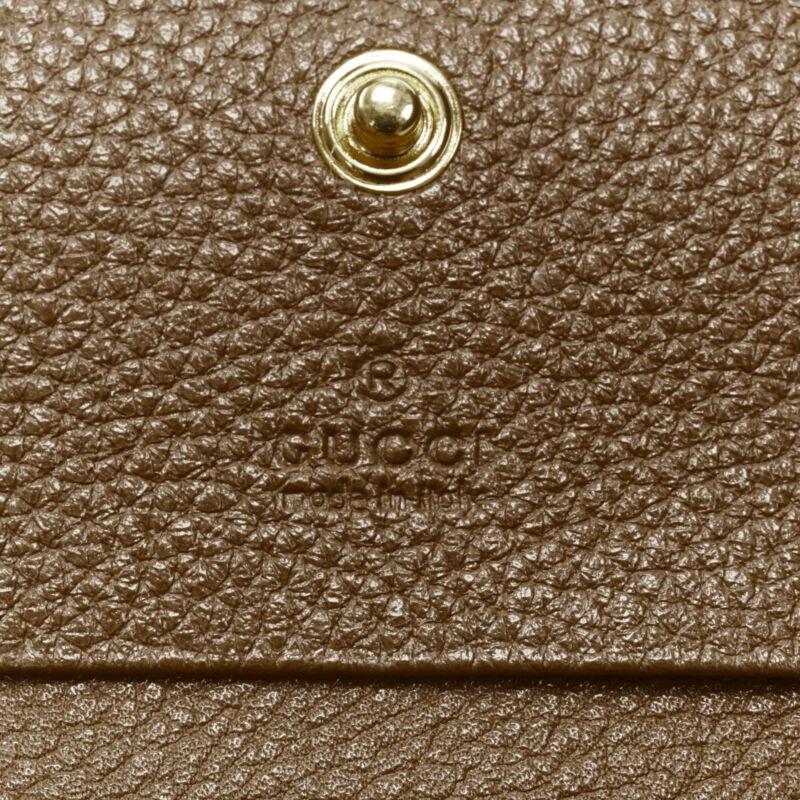GUCCI 570660 Zumi brown leather GG Horsebit bi-fold wallet on chain nano bag For Sale 6