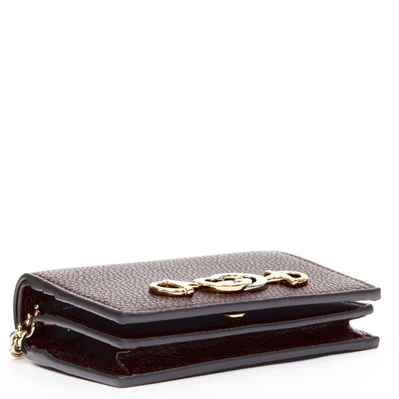 GUCCI 570660 Zumi burgundy red GG Horsebit bi-fold wallet on chain mini bag For Sale 2