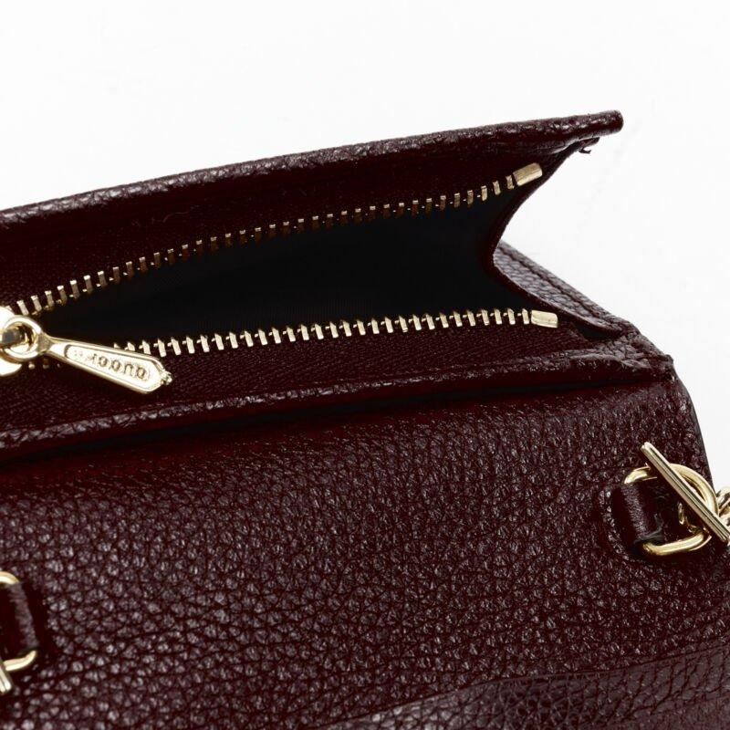 GUCCI 570660 Zumi burgundy red GG Horsebit bi-fold wallet on chain mini bag For Sale 5