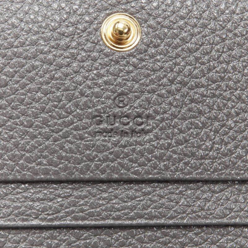 GUCCI 570660 Zumi grey leather GG Horsebit bi-fold wallet on chain mini bag For Sale 6