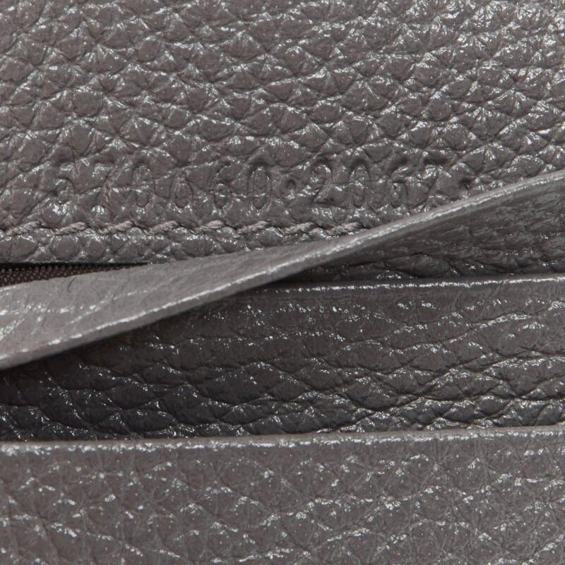 GUCCI 570660 Zumi grey leather GG Horsebit bi-fold wallet on chain mini bag For Sale 4
