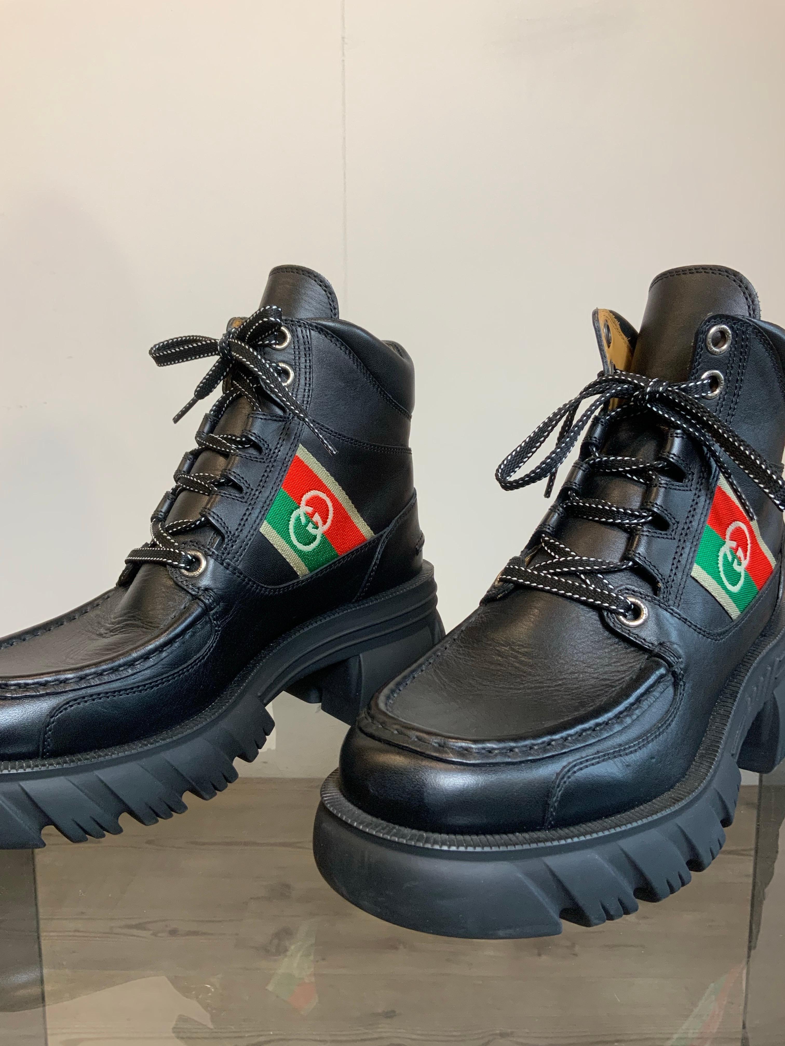Black Gucci 60 mm romance Combat ankle boot For Sale