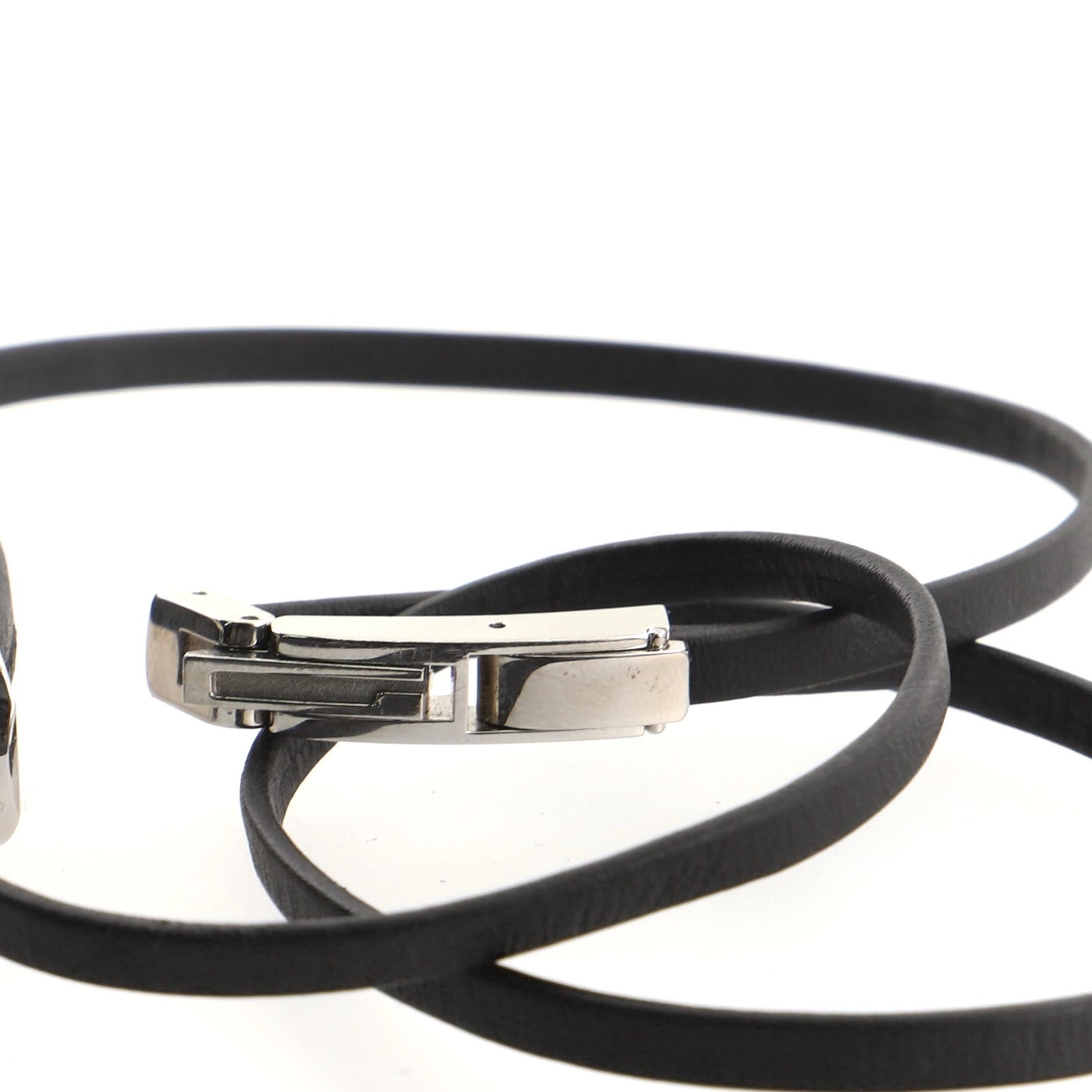 Gucci 6100L Wrap Quartz Watch Edelstahl und Leder 14 im Zustand „Gut“ in New York, NY