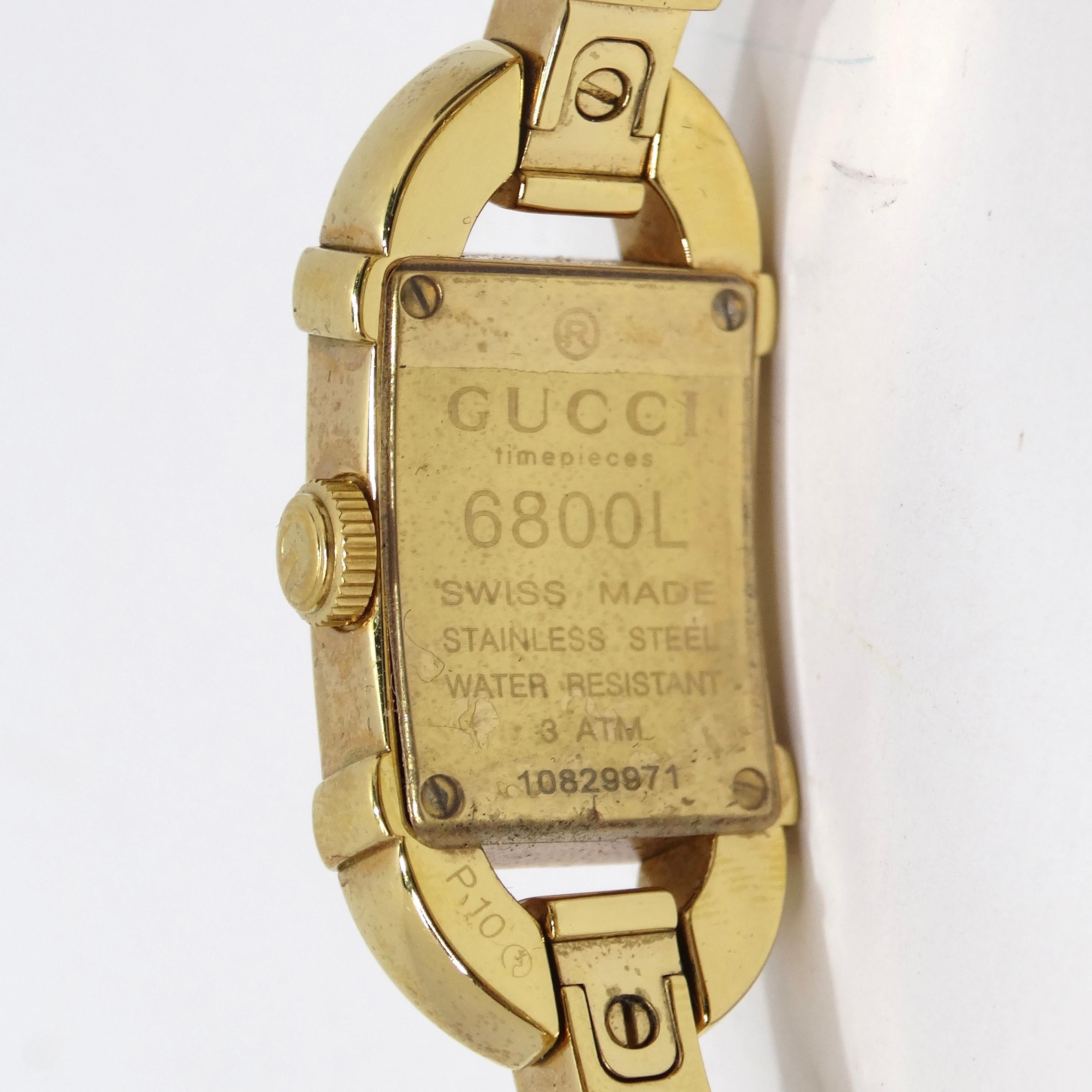 Gucci 6800 Yellow Gold Tone Bamboo Watch  For Sale 1