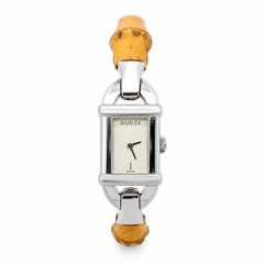 Gucci 6800L Stainless Steel Watch With Bamboo Bracelet