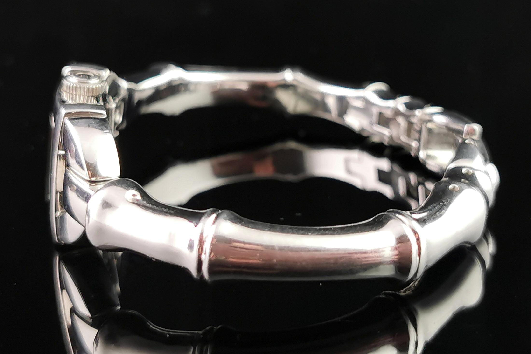 Montre-bracelet Gucci 6800l en acier inoxydable, bracelet bangle, bambou 11