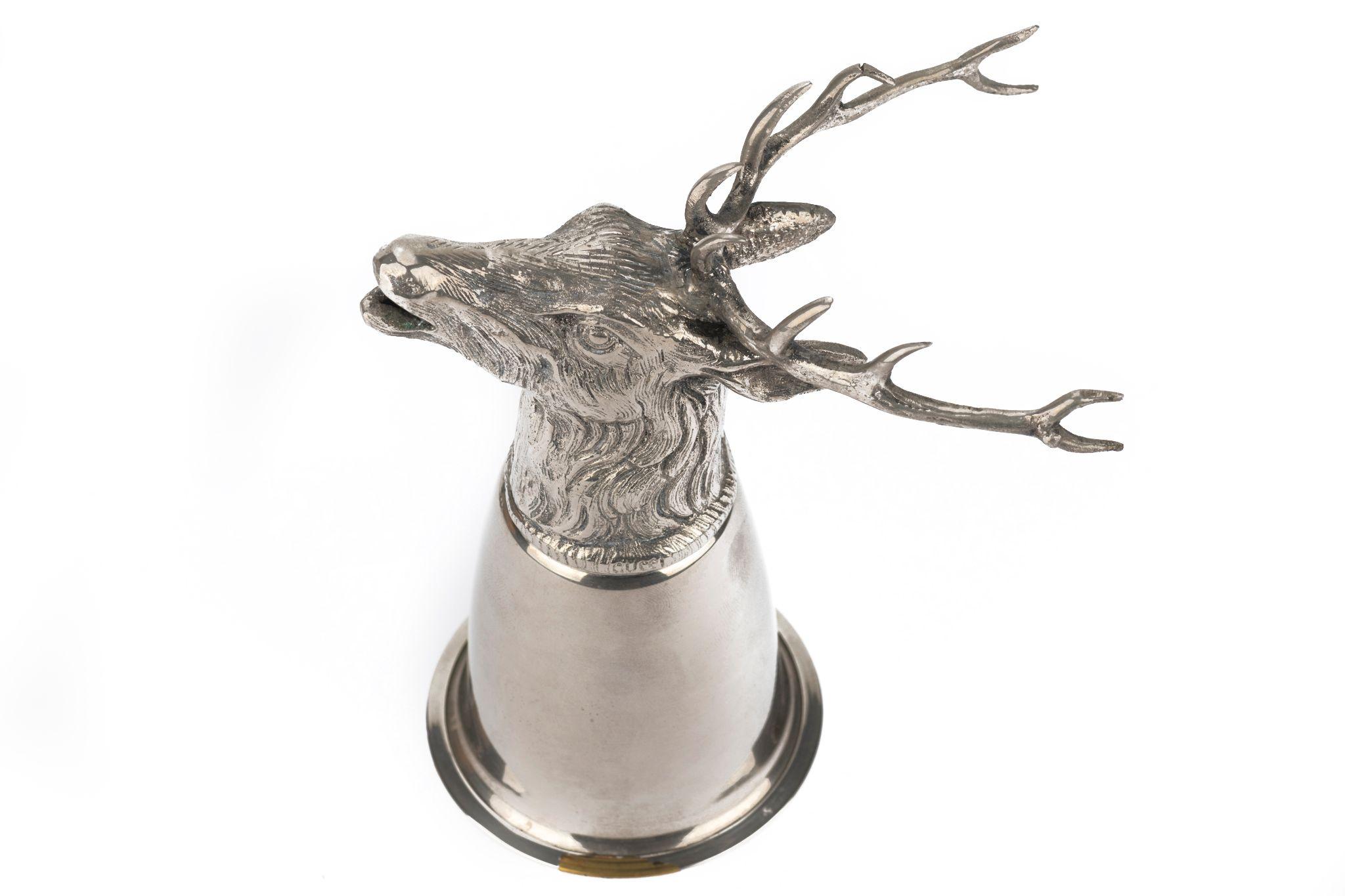 Gucci 70s Silver Stirrup Cups Dog Elk For Sale 1