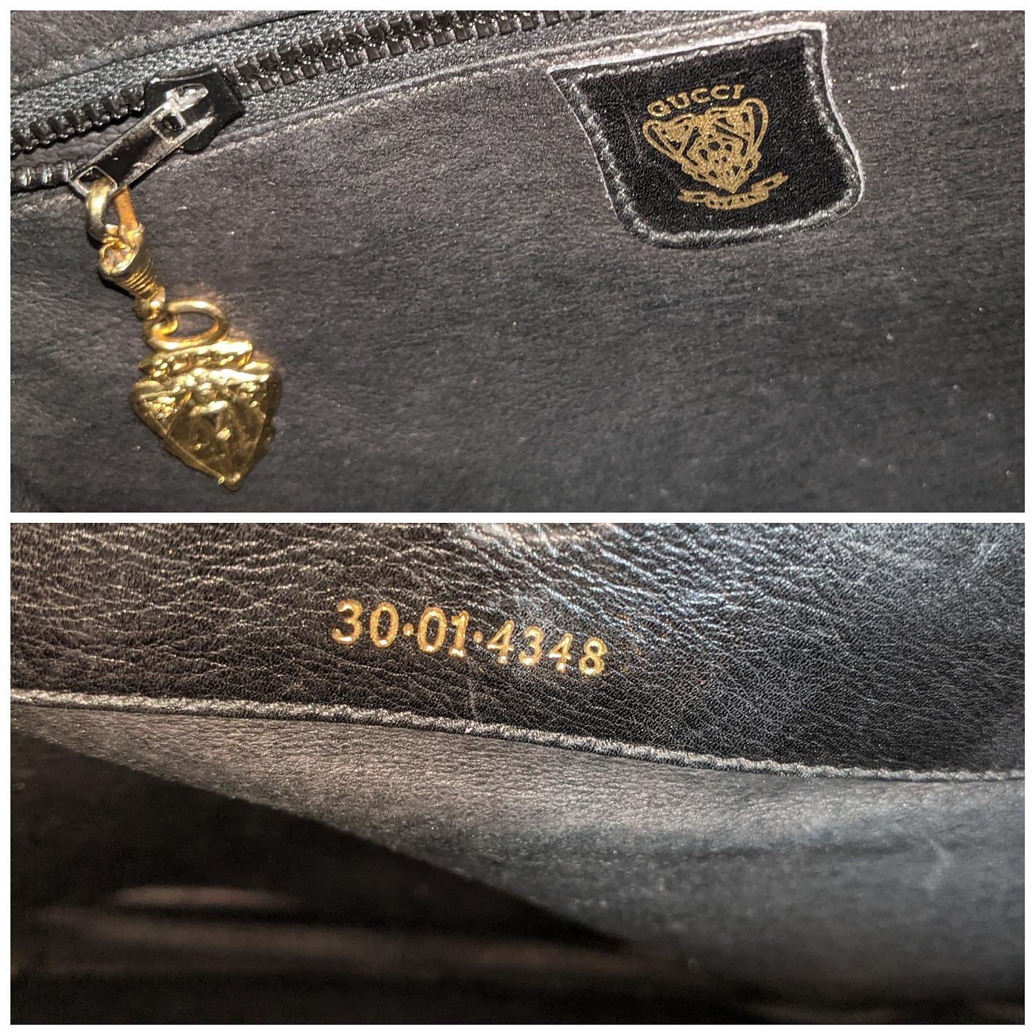 Gucci 70s Vintage Black Leather Interlocking G Shoulder Bag 2