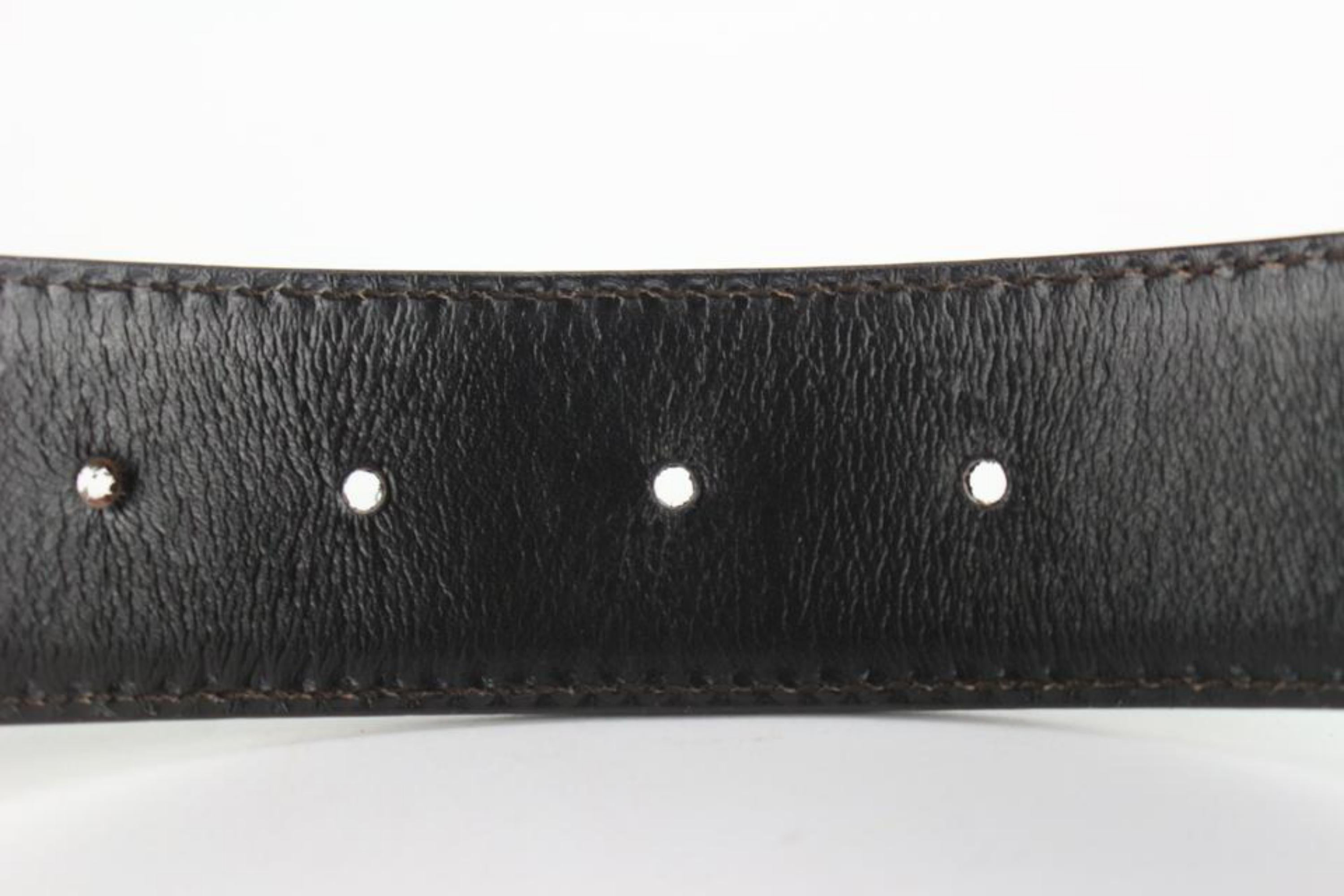 Gucci 80/32 Teal Leather G Logo Belt 128g41 For Sale 2