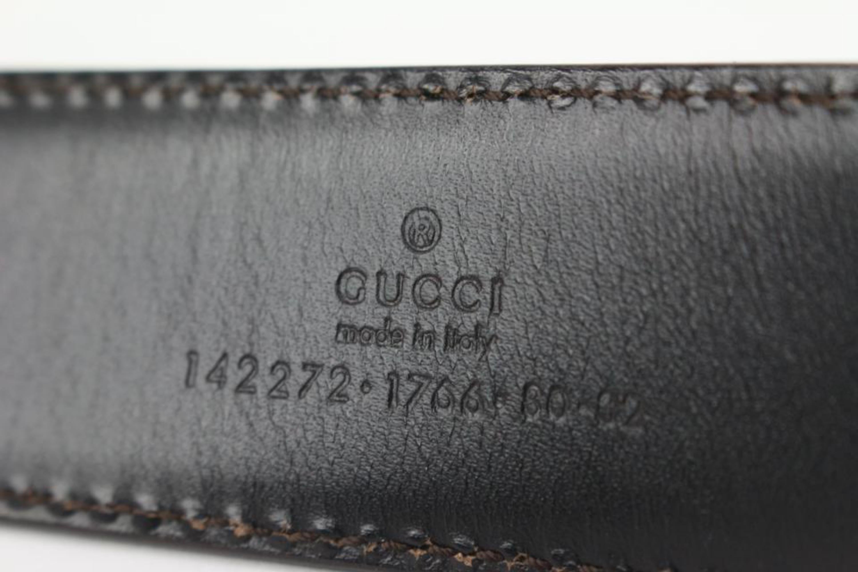 Gucci 80/32 Teal Leather G Logo Belt 128g41 For Sale 3