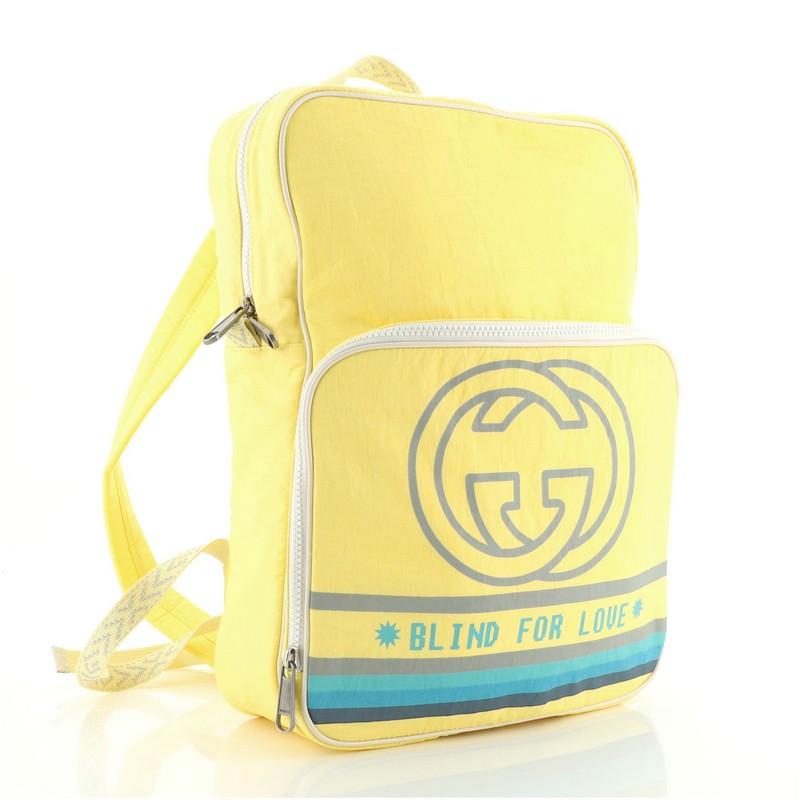 Yellow Gucci 80's Patch Backpack Nylon Medium