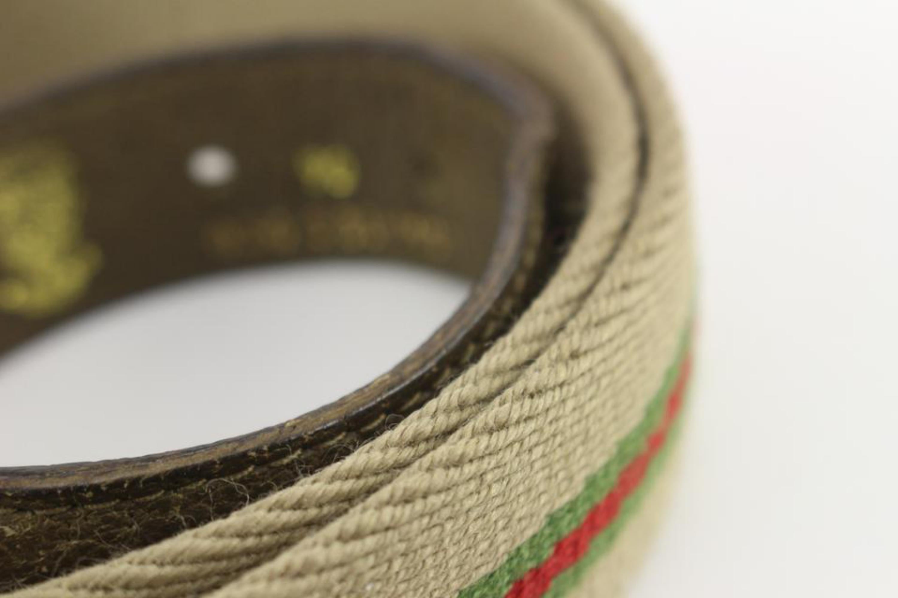 Gucci 90/36 Vintage Beige Web Belt 127g21 1