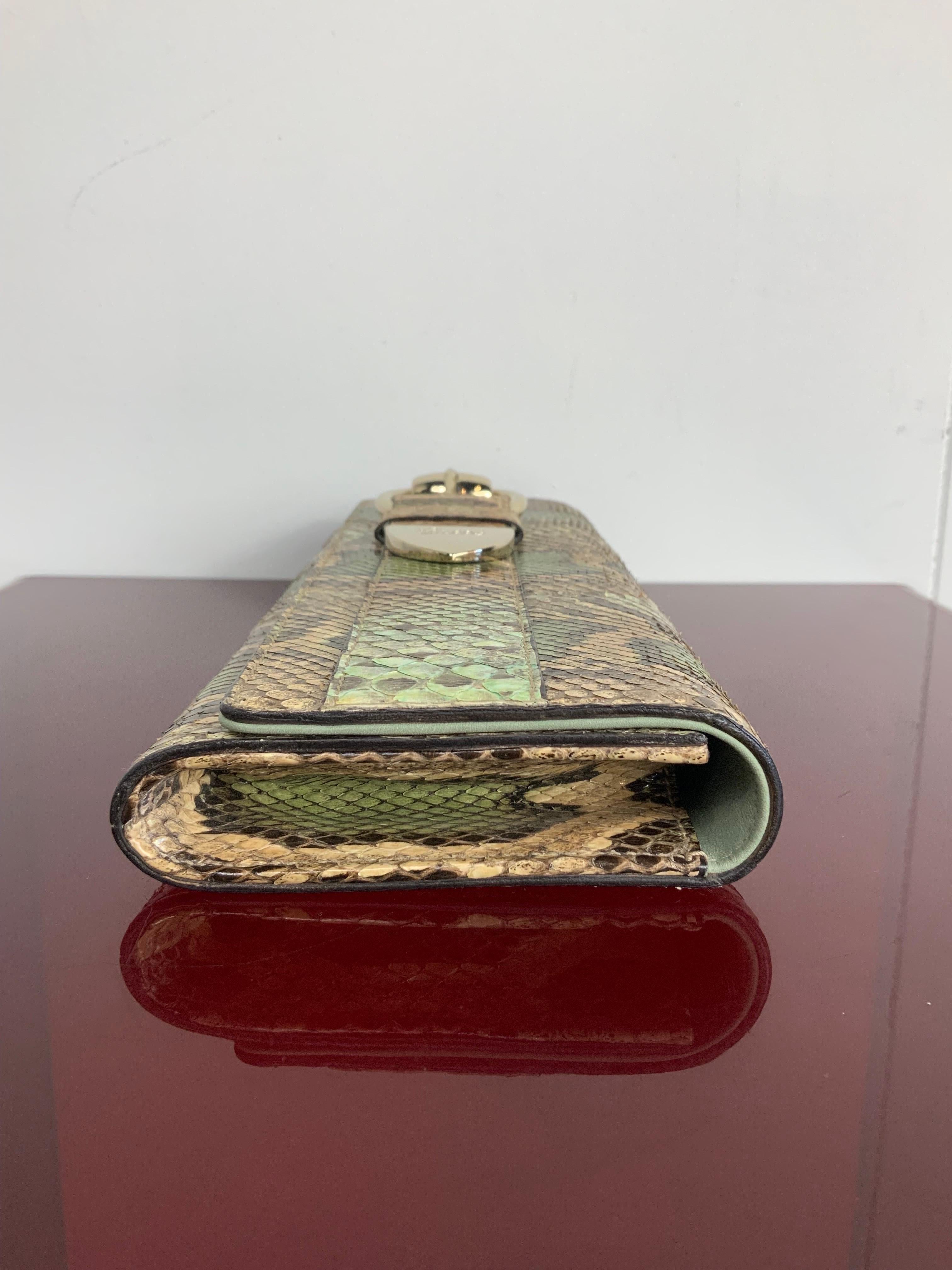 Gucci 90s Tom Ford Python Romy Clutch Bag For Sale 1