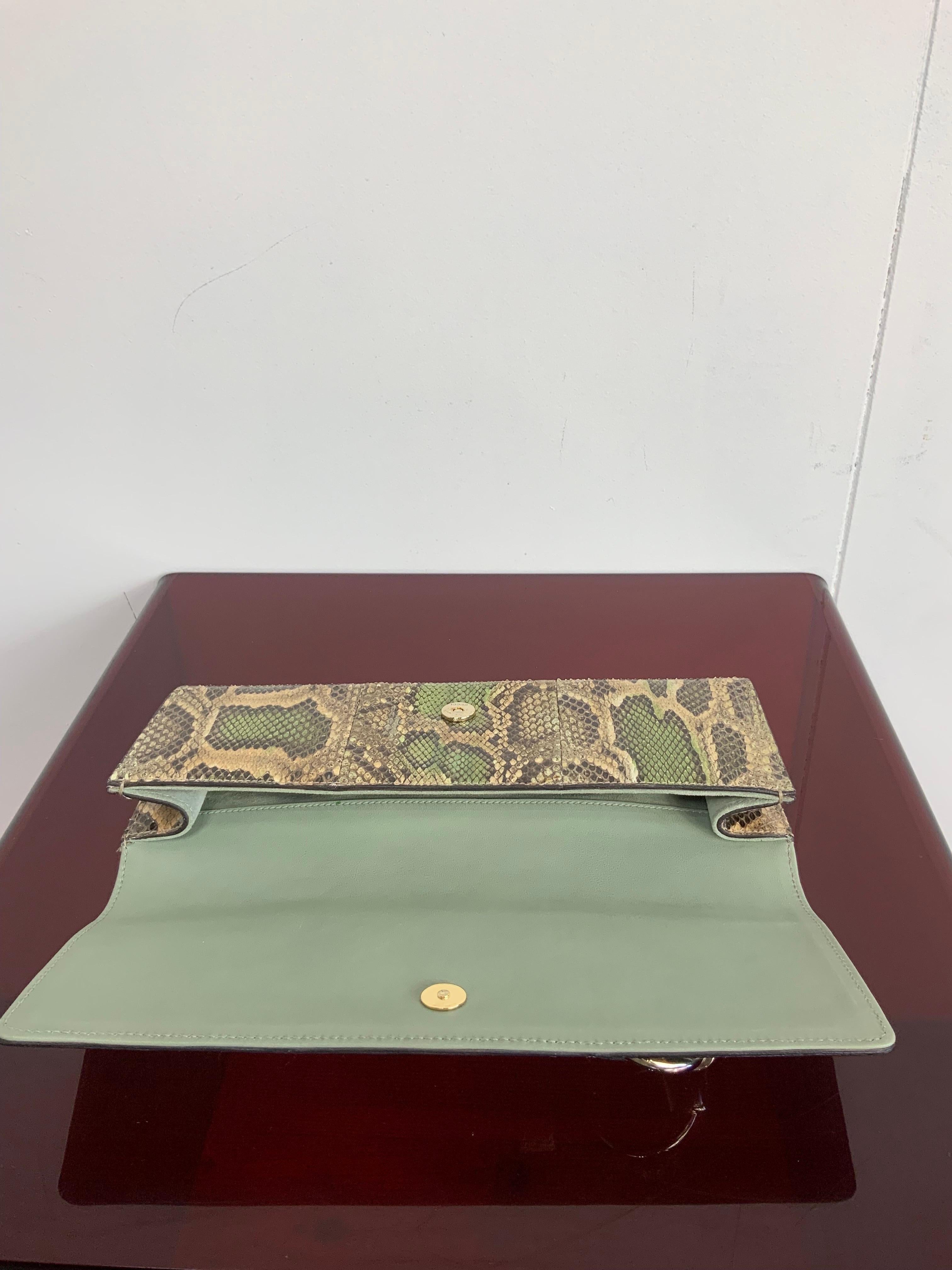 Gucci 90s Tom Ford Python Romy Clutch Bag For Sale 2