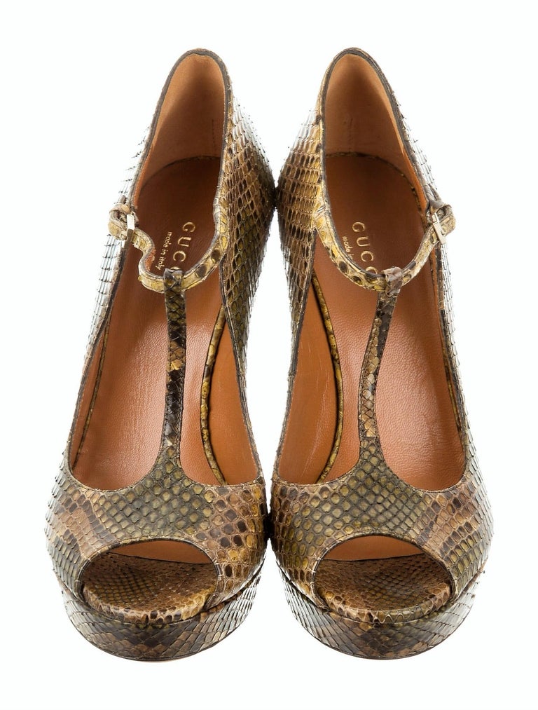 gucci python pumps