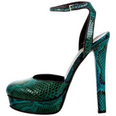 Gucci 90th Anniversary Fall Runway Python Skakeskin Pump Heels Sz 37 $2425