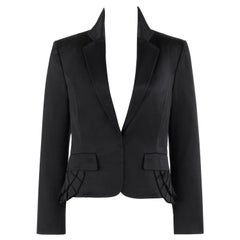 GUCCI A/W 2003 Black Notched Lapel Knife Pleated Mock Bustle Blazer