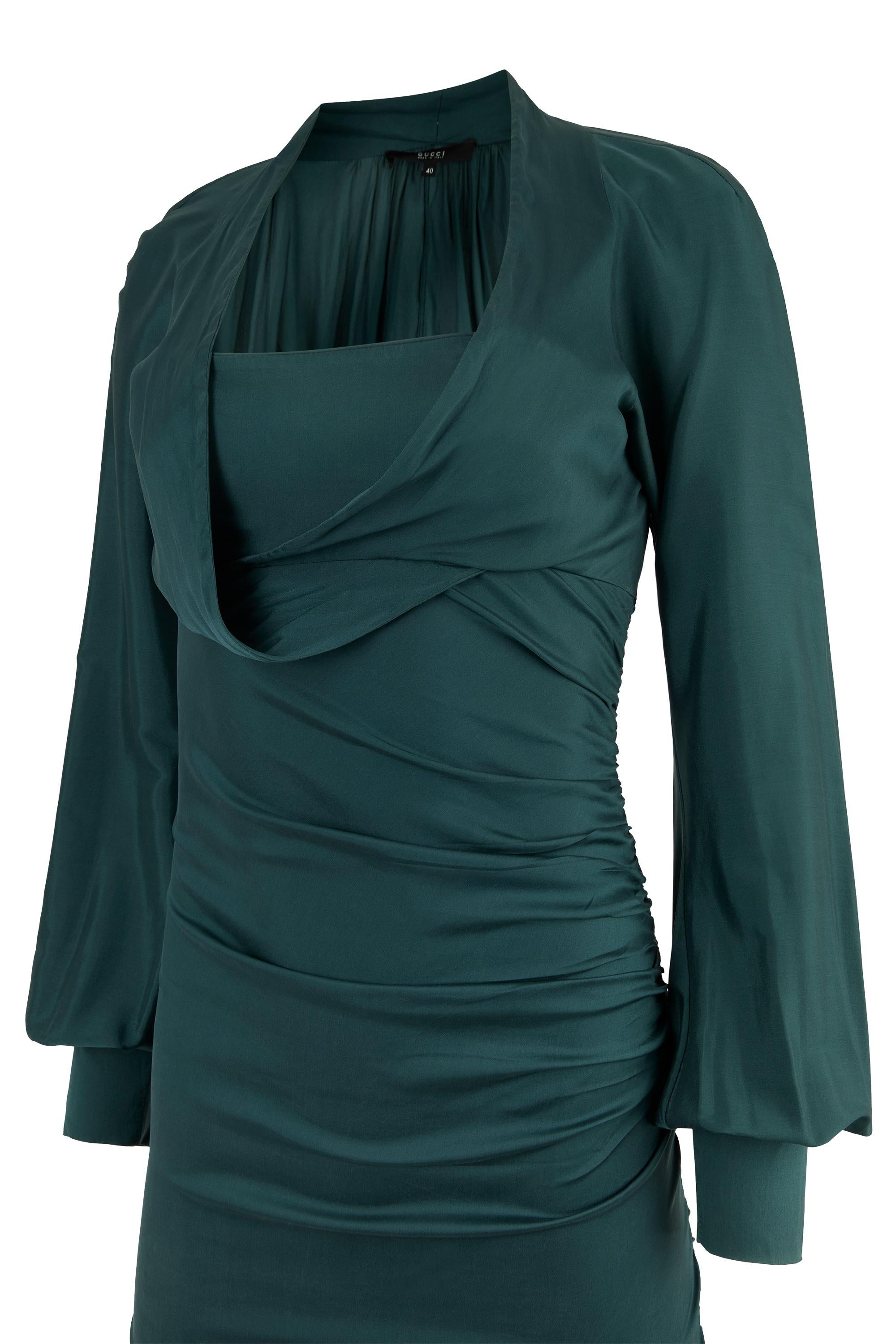 Nero Gucci Vestito in seta verde acqua A/I 2005 in vendita