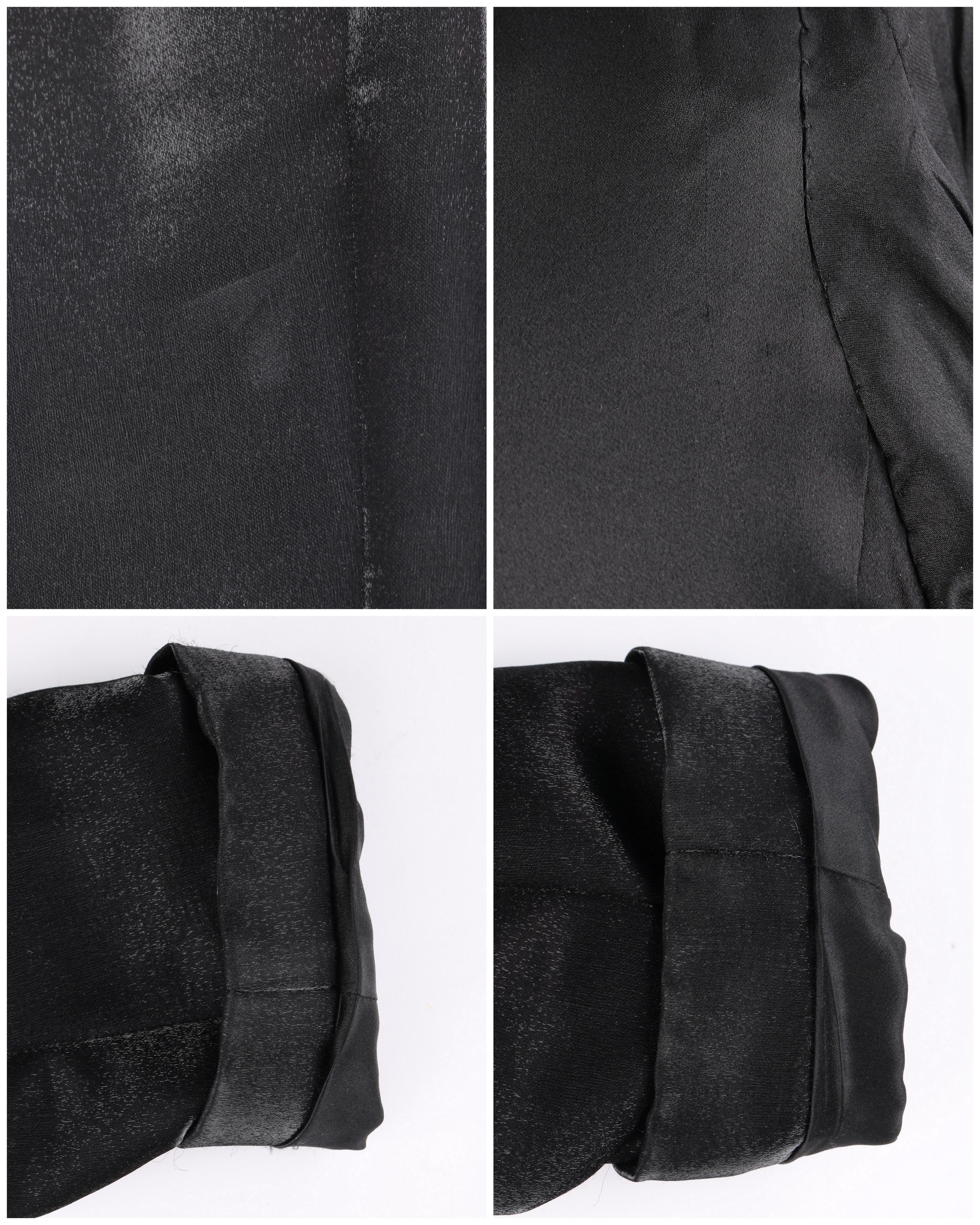 GUCCI A/W 2006 2pc Black Metallic Satin Blazer & Wide Leg Trouser Pant Suit Set 5