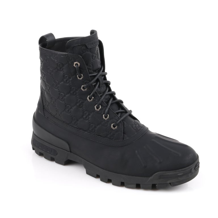 GUCCI A/W 2011 "Duck Boot" GG Guccissima Monogram Leather Combat Work