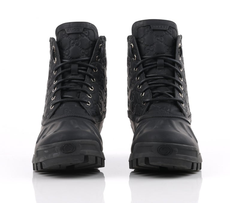 GUCCI A/W 2011 "Duck Boot" GG Guccissima Monogram Leather Combat Work