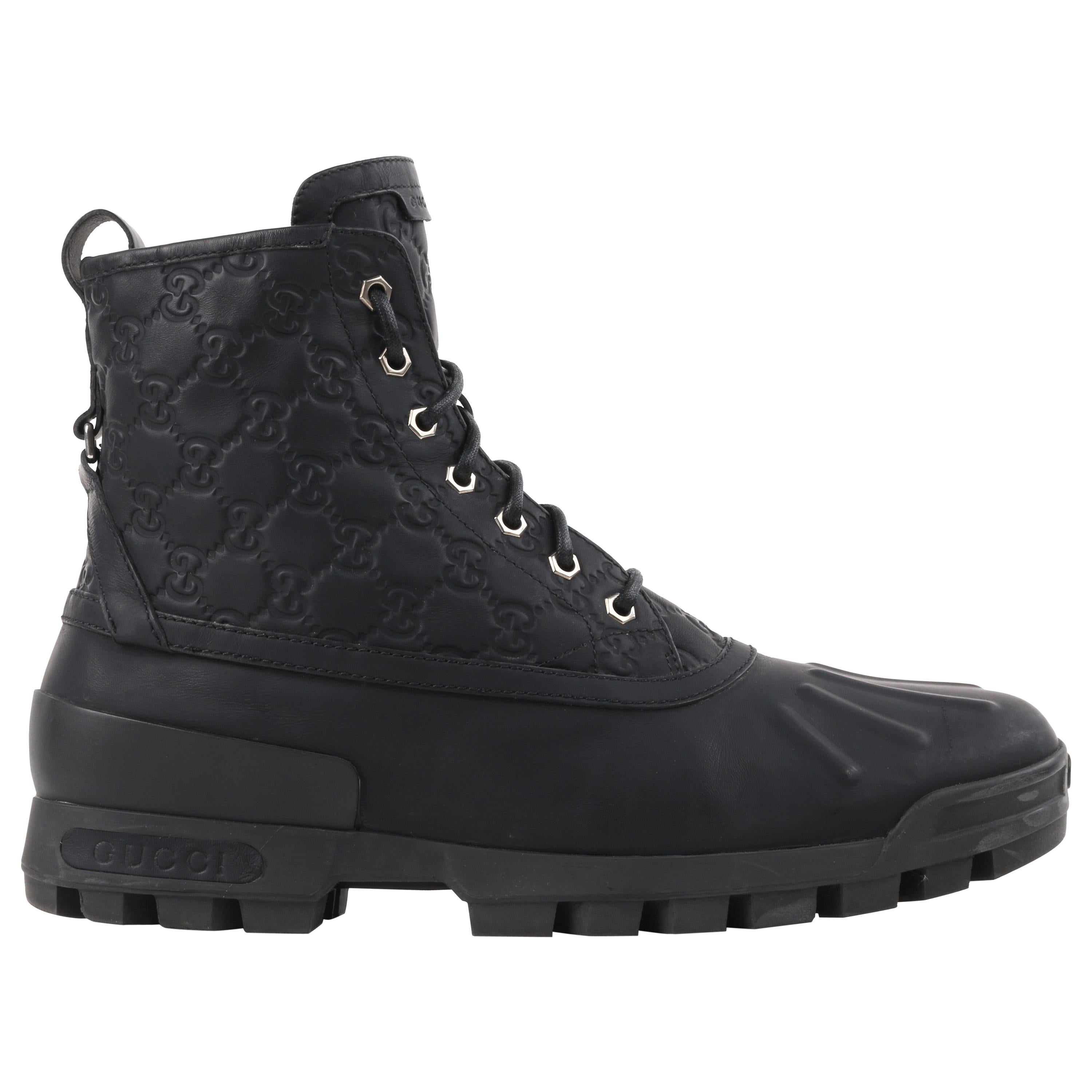GUCCI A/W 2011 "Duck Boot" GG Guccissima Monogram Leather Combat Work Boots