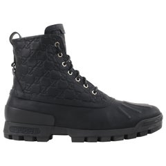GUCCI A/W 2011 "Duck Boot" GG Guccissima Monograma Botas de trabajo de combate de piel