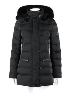 GUCCI A/W 2013 Black Channel Quilted Beaver Fur Trim Hooded Down Puffer Coat