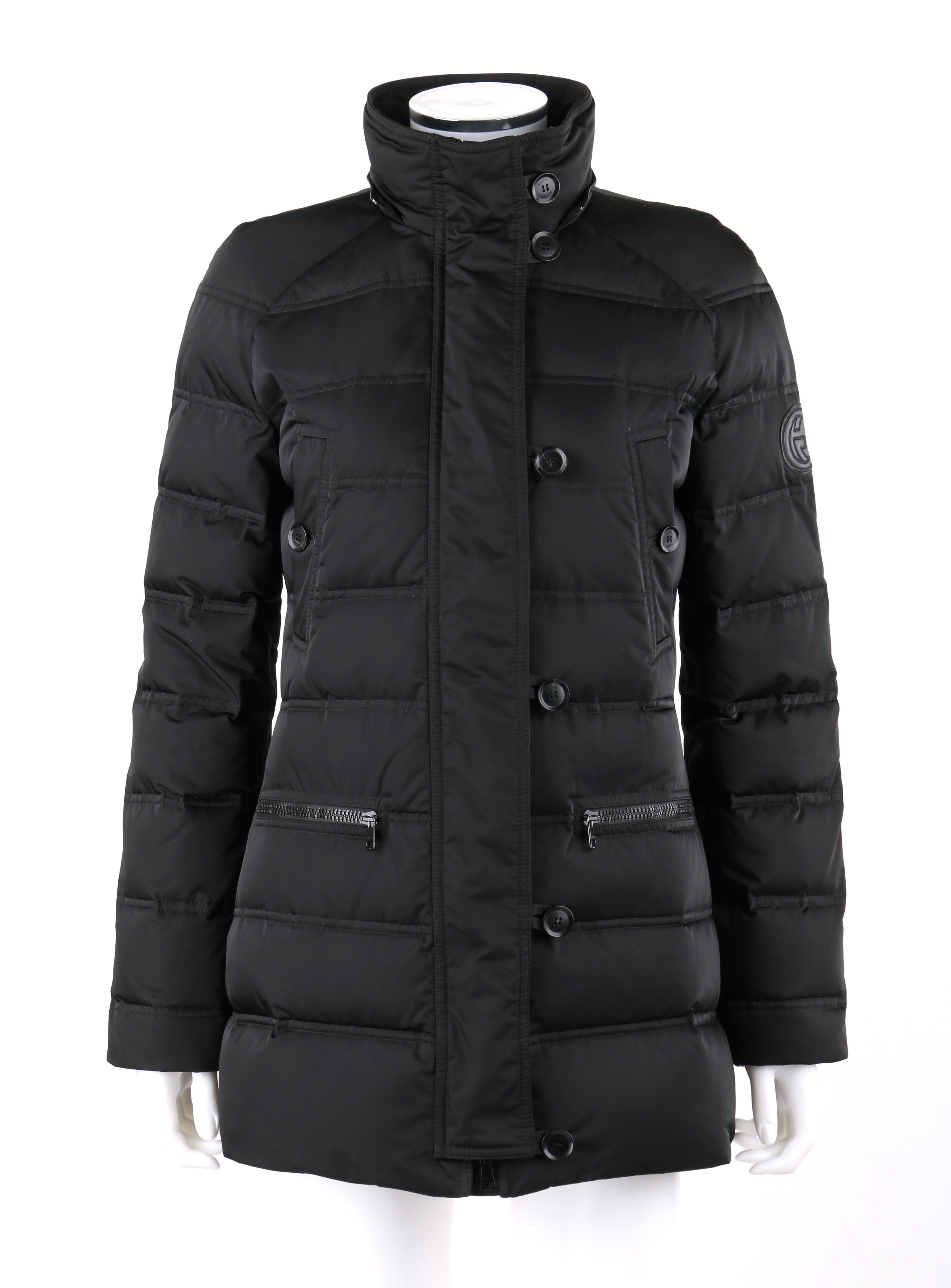 Noir GUCCI A/H 2013 - Manteau matelassé à capuche en duvet et fourrure de castor matelassée noire en vente