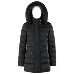 GUCCI A/W 2013 Black Channel Quilted Beaver Fur Trim Hooded Down Puffer Coat