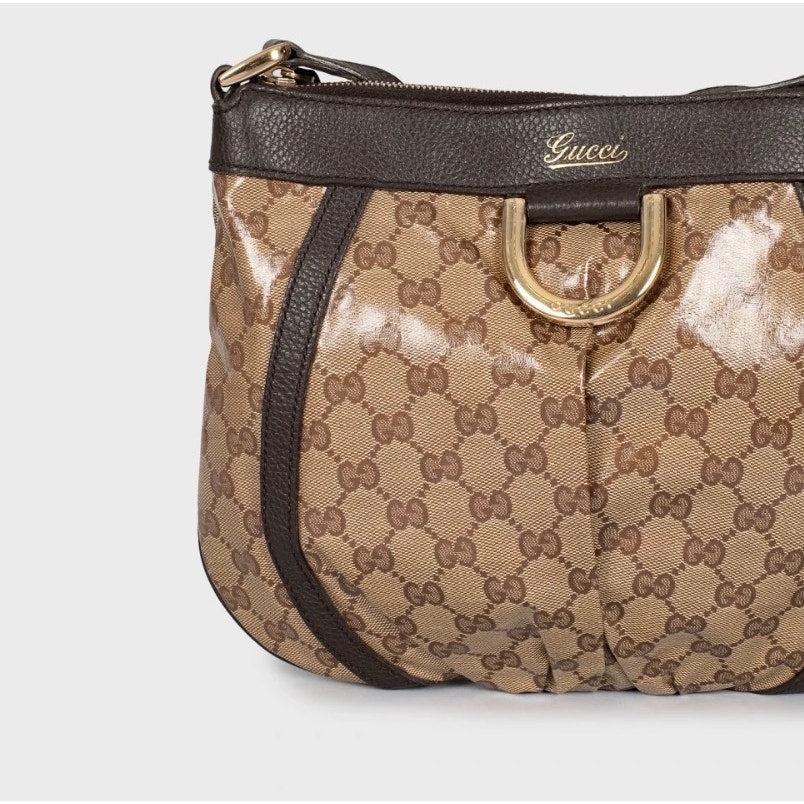 Gucci Abbey Borsa a tracolla in tela GG Beige In condizioni buone in vendita a Krakow, PL