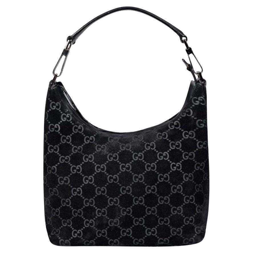 Gucci Abbey Black Suede Handbag with Dust Bag en venta