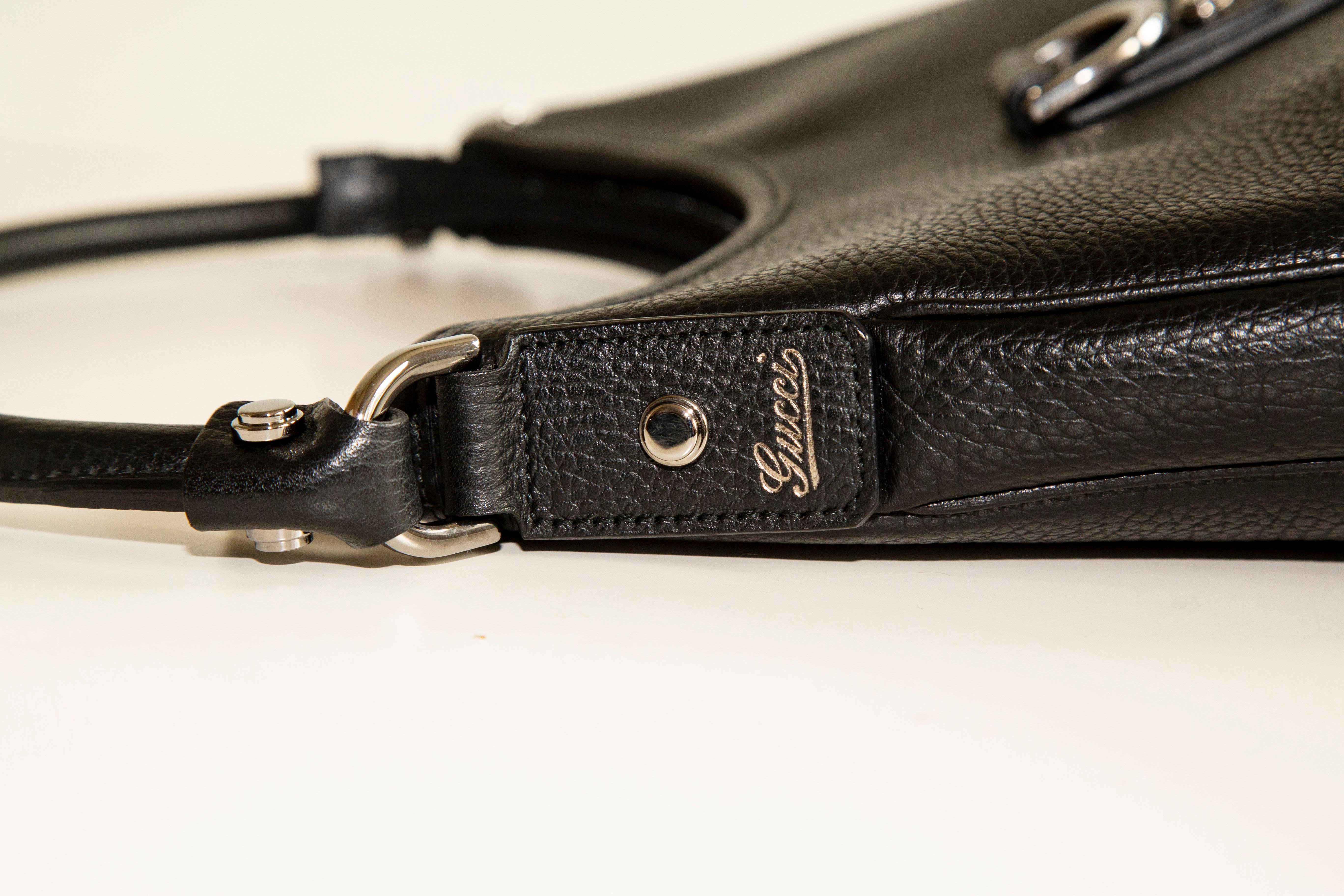 Gucci Abbey D-Ring Black Leather Shoulder Bag 8
