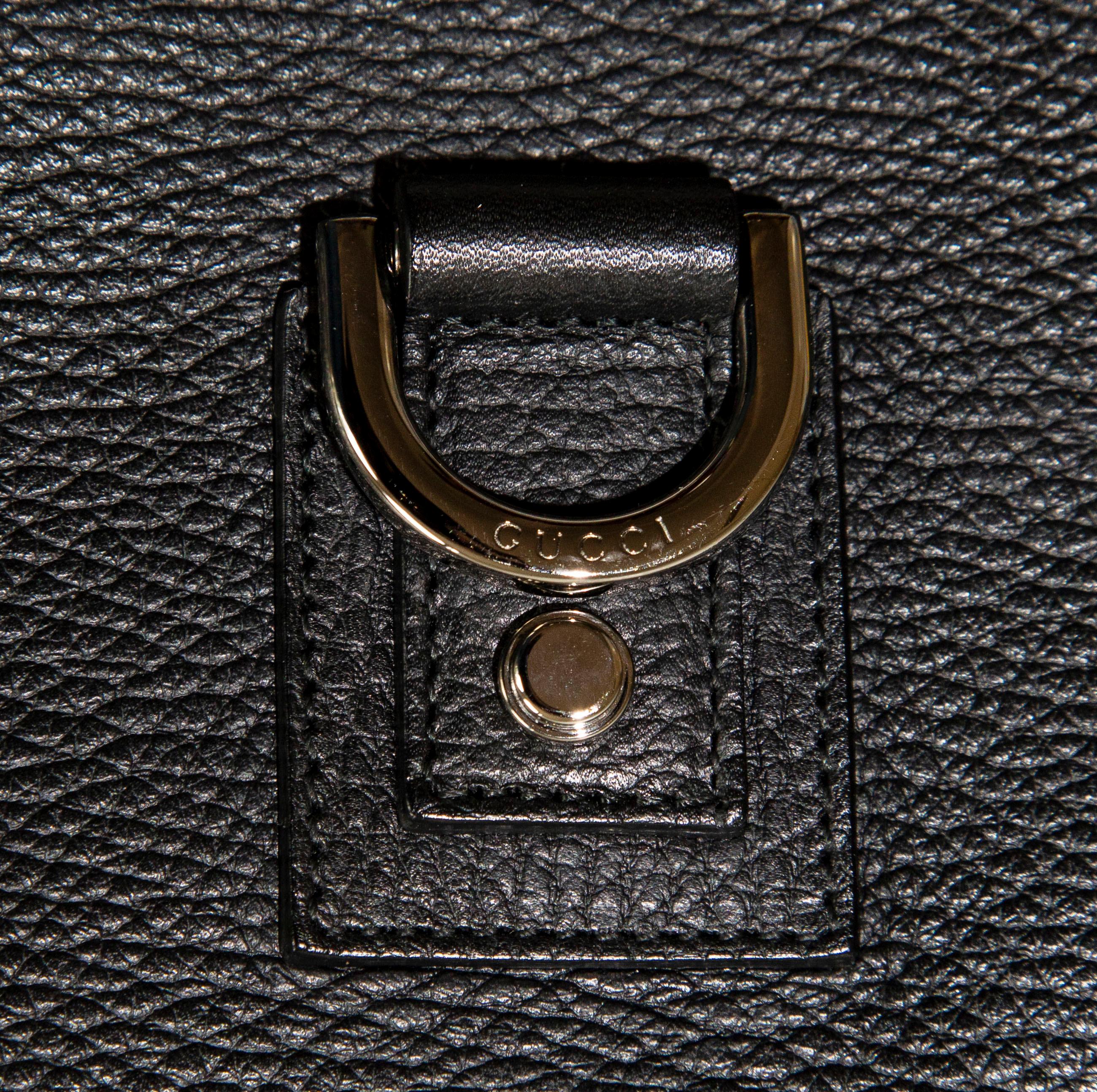Gucci Abbey D-Ring Black Leather Shoulder Bag 10