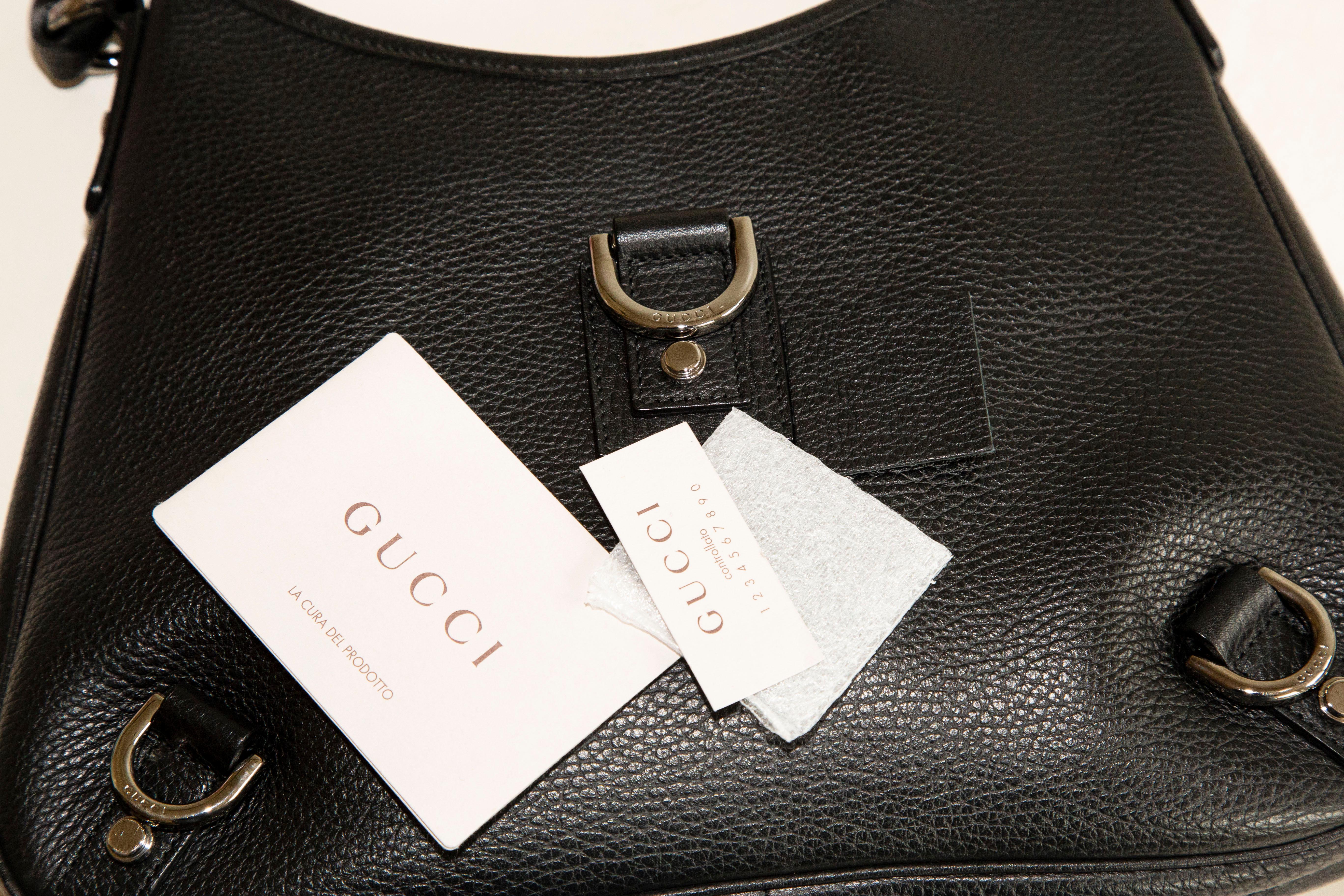 Gucci Abbey D-Ring Black Leather Shoulder Bag 14