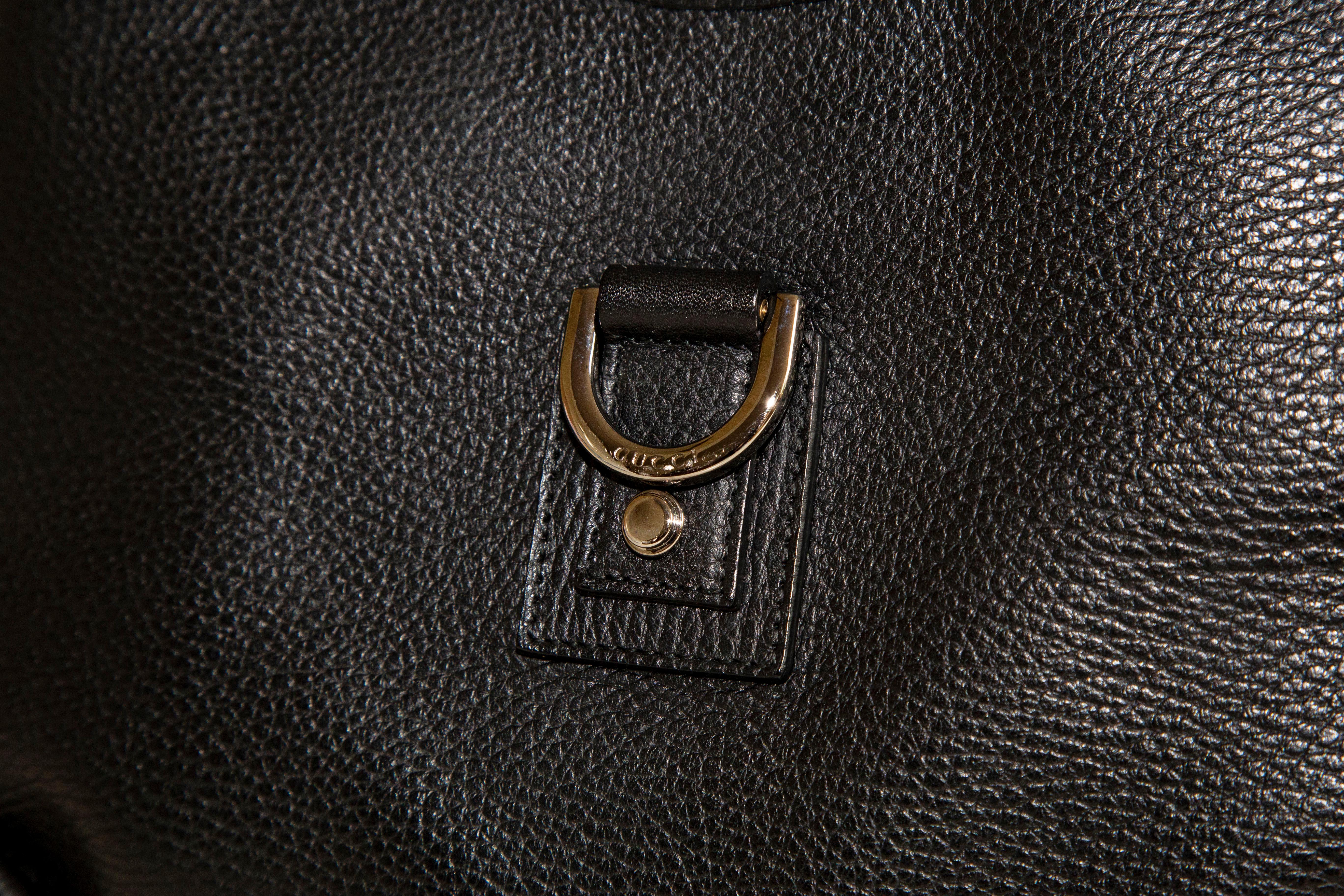 Gucci Abbey D-Ring Black Leather Shoulder Bag 15