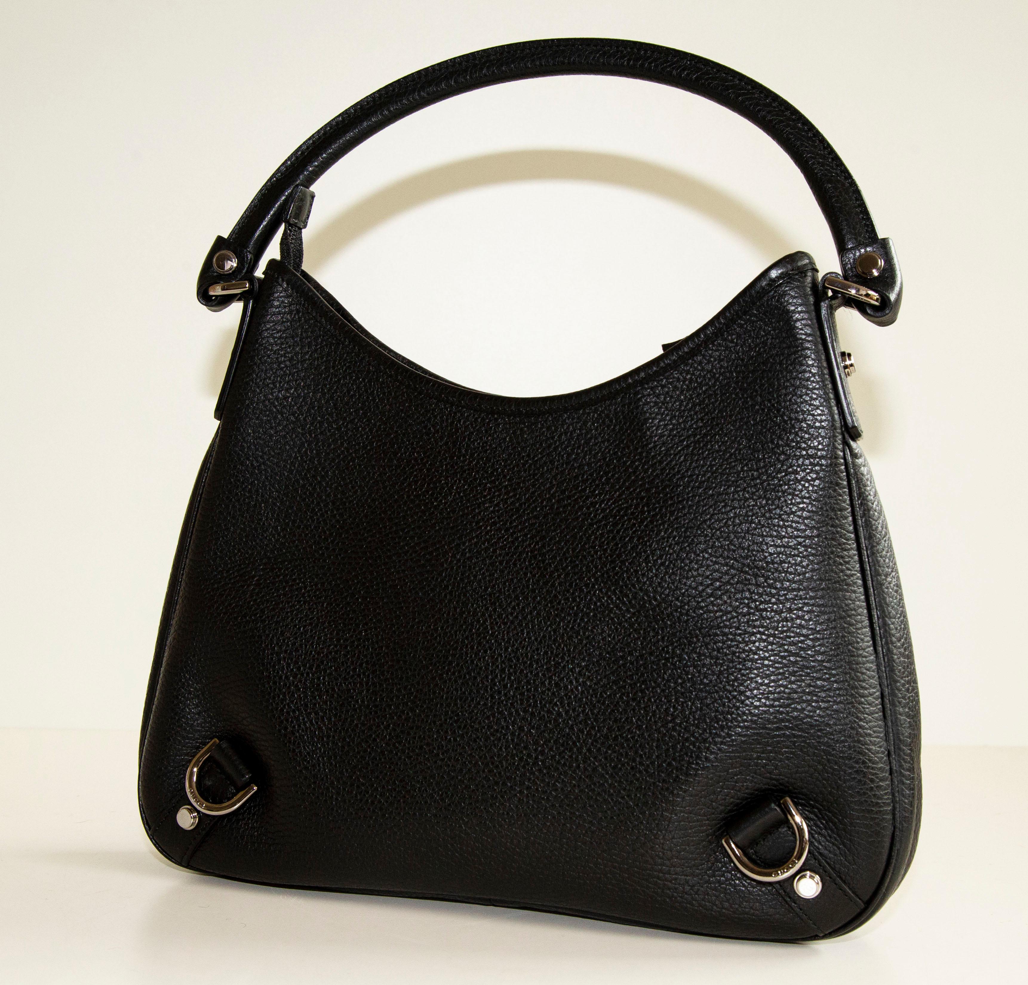 Gucci Abbey D-Ring Black Leather Shoulder Bag 2