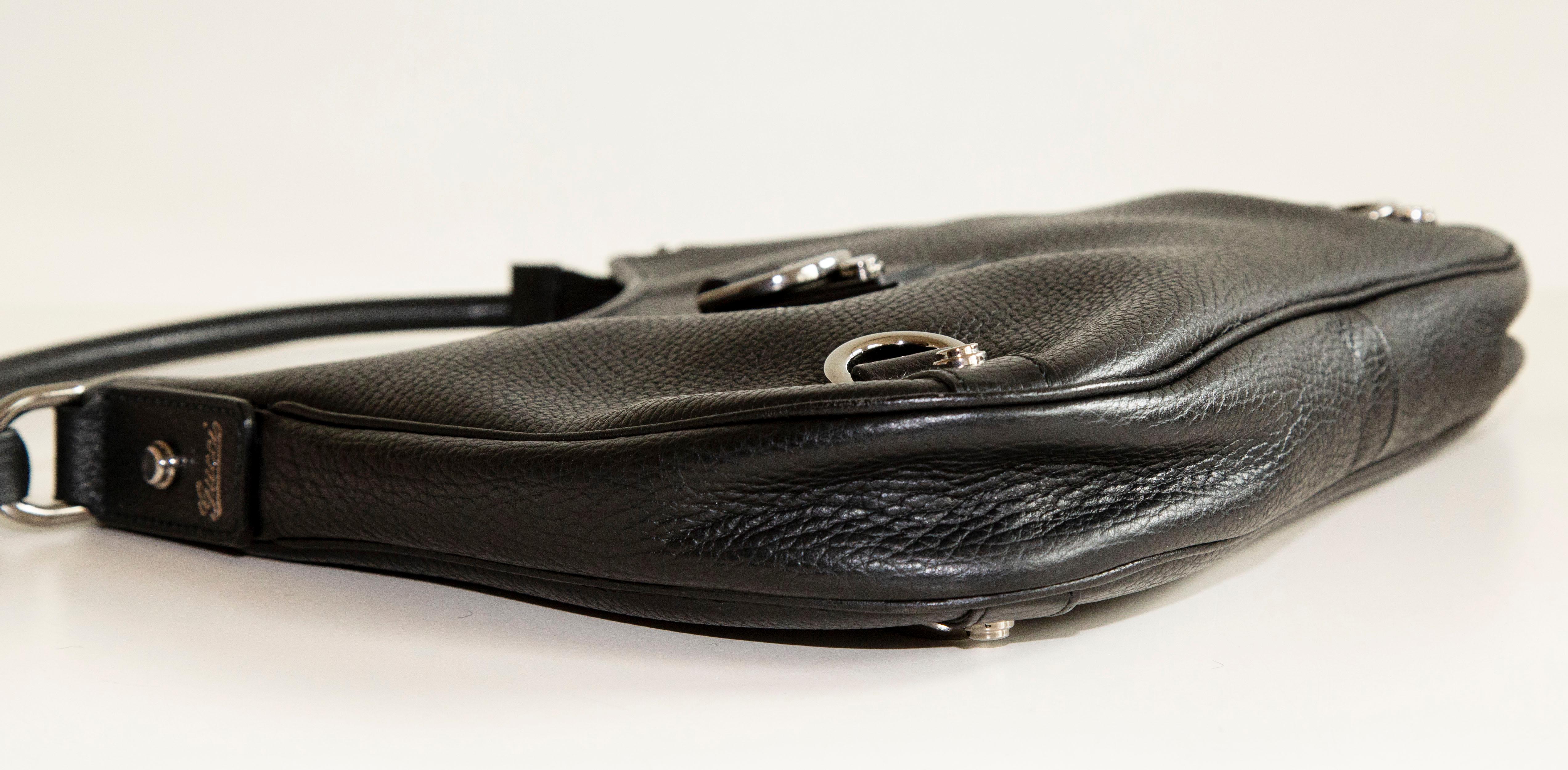 Gucci Abbey D-Ring Black Leather Shoulder Bag 4