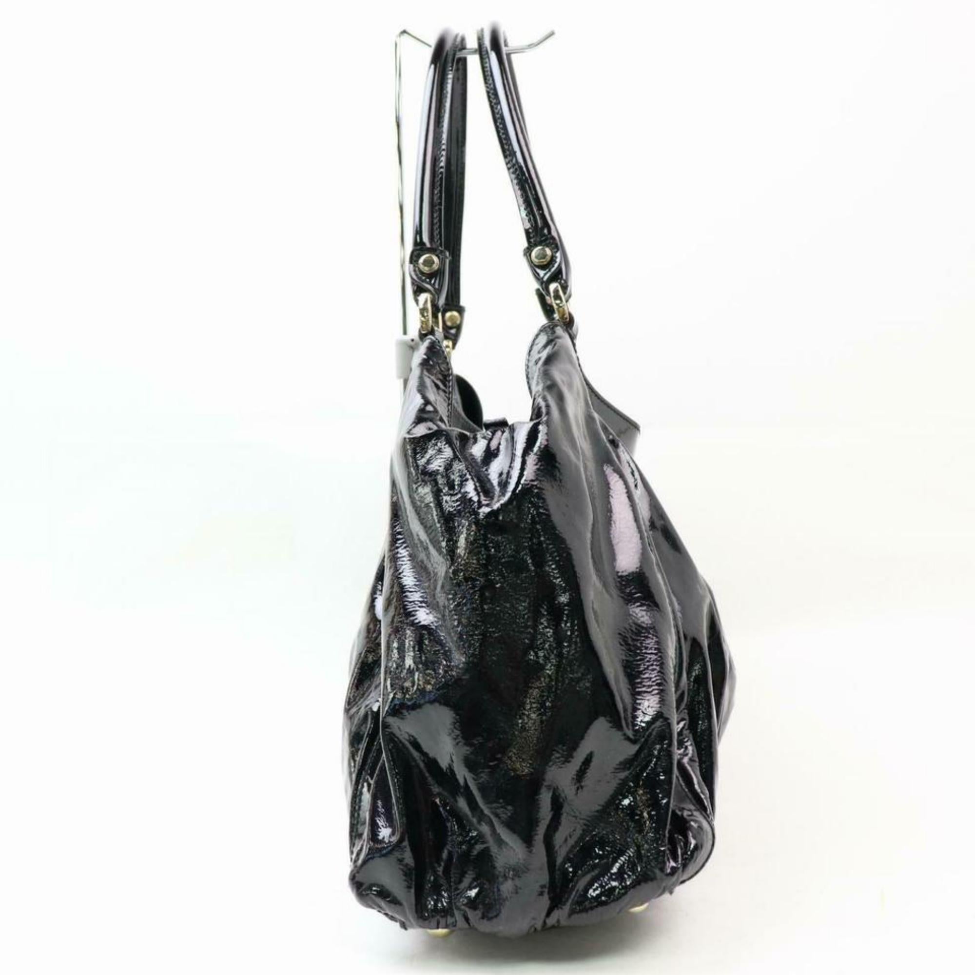 Gucci Abbey D-ring Hobo 870263 Black Patent Leather Satchel For Sale 4