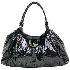 Gucci Abbey D-ring Hobo 870263 Black Patent Leather Satchel