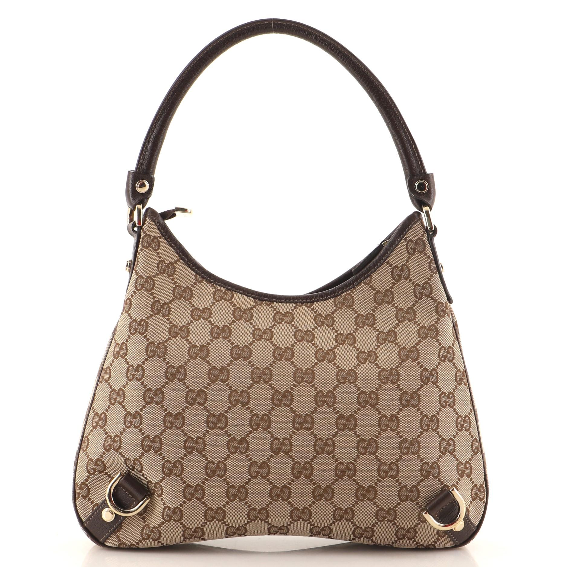 Gucci Abbey D-Ring Hobo GG Segeltuch Medium (Braun)