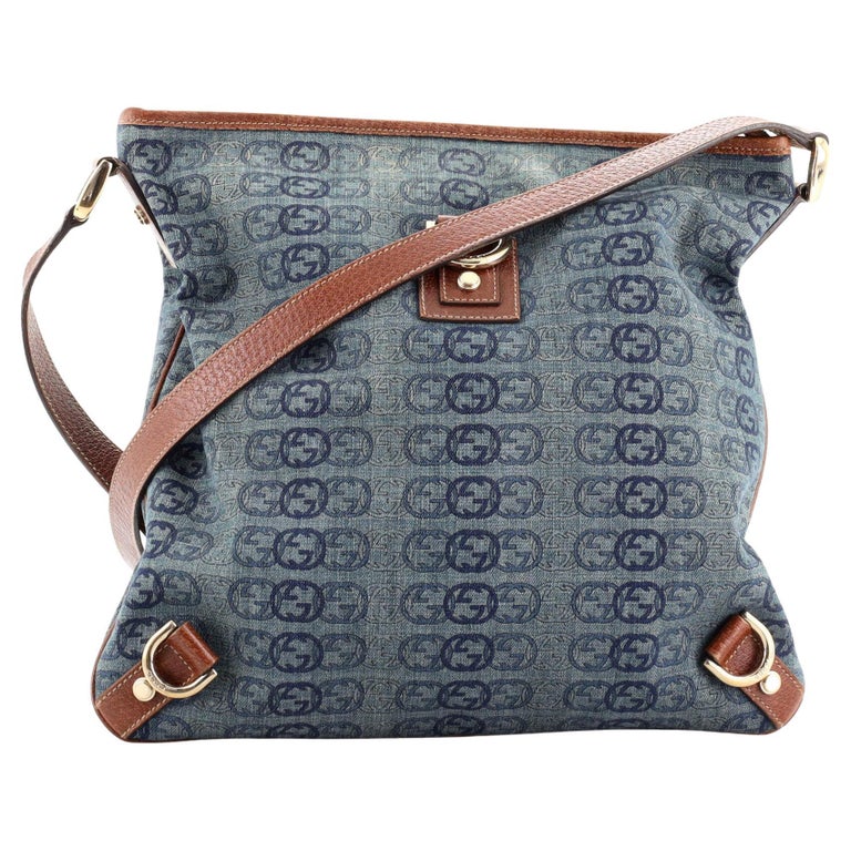 Gucci Abbey DRing Messenger Bag Printed Denim at 1stDibs