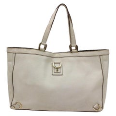 Gucci Abbey D-ring Tote 866181 Grey Leather Shoulder Bag