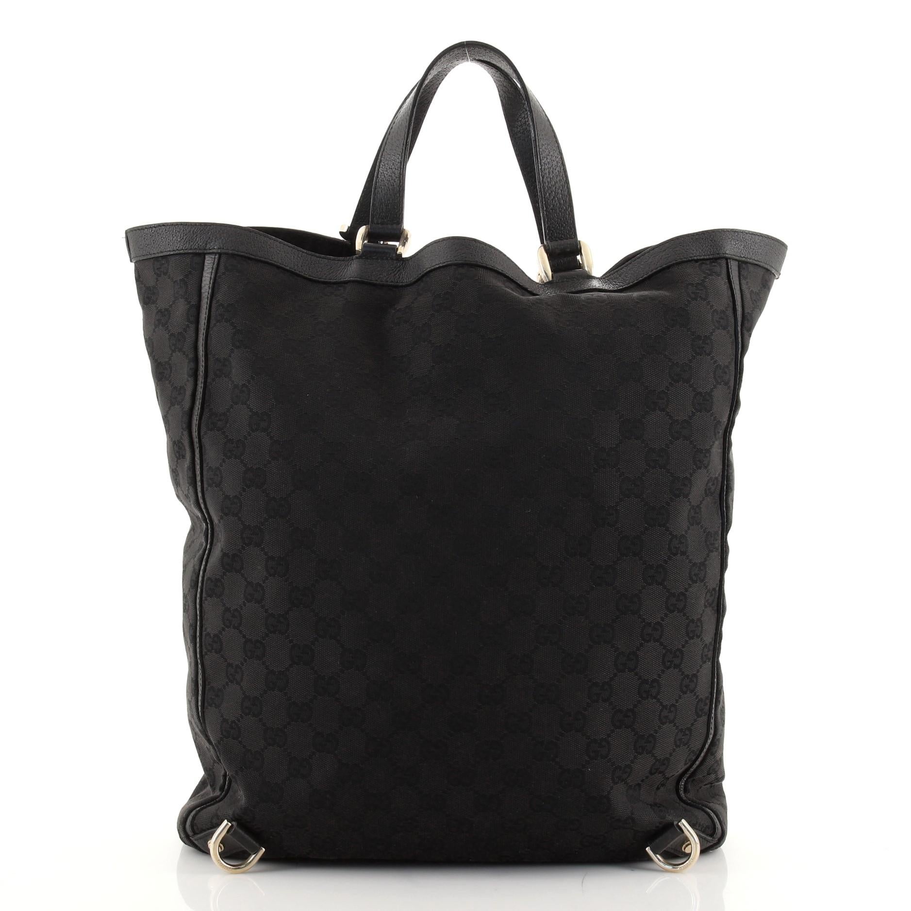 Black Gucci Abbey D-Ring Tote GG Canvas Tall