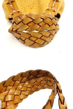 Gucci Abbey Hobo 231057 Brown Ostrich Leather Shoulder Bag