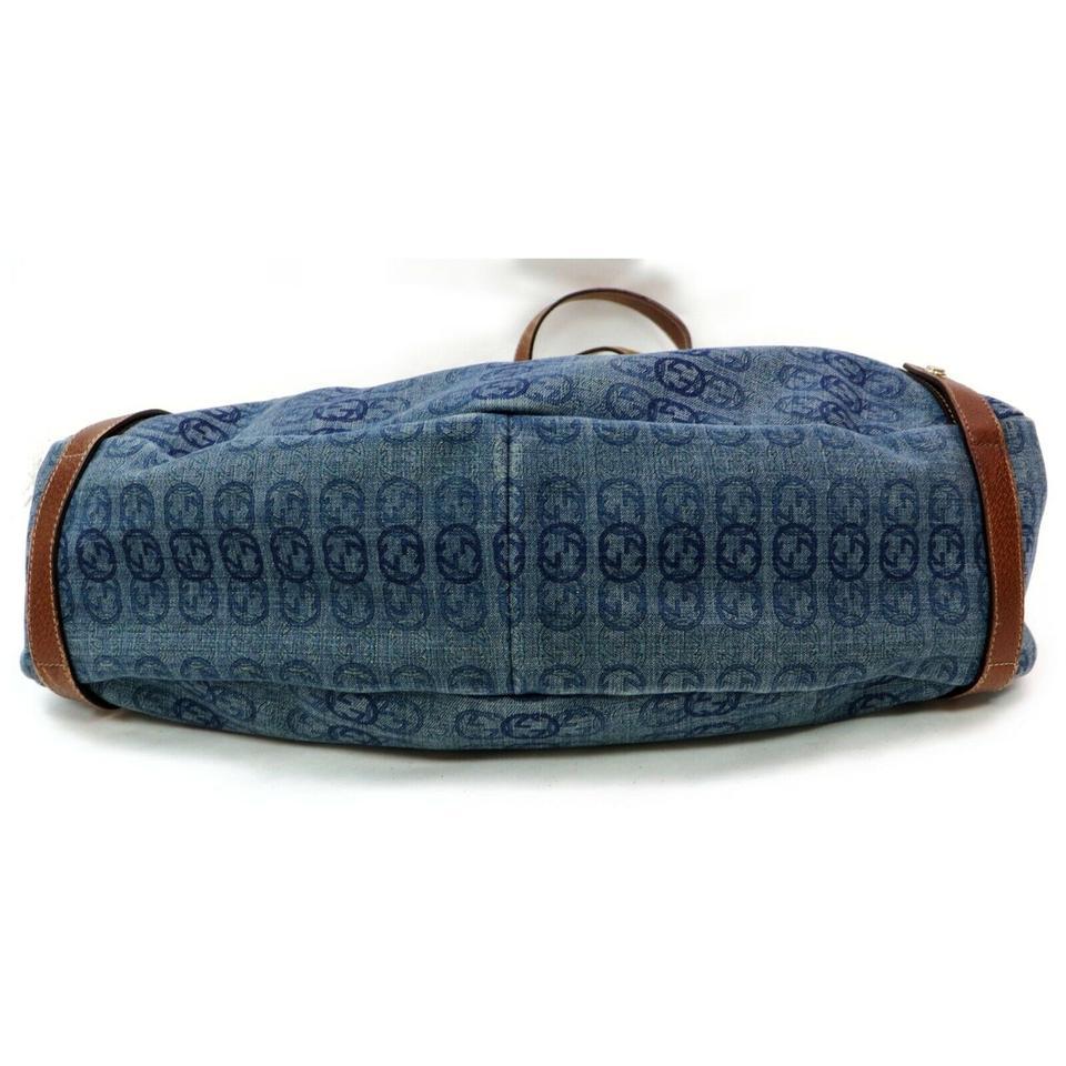 Gucci Abbey Hobo Gg Monogram Interlocking 872010 Canvas Denim Shoulder Bag 2