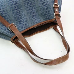 Gucci Abbey Hobo Gg Monogram Interlocking 872010 Canvas Denim Shoulder Bag